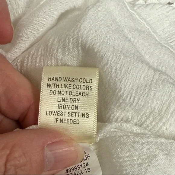 John Paul Richard White Lace Blouse L | Boho Chic Sheer Top Spring Summer Work - Picture 8 of 9